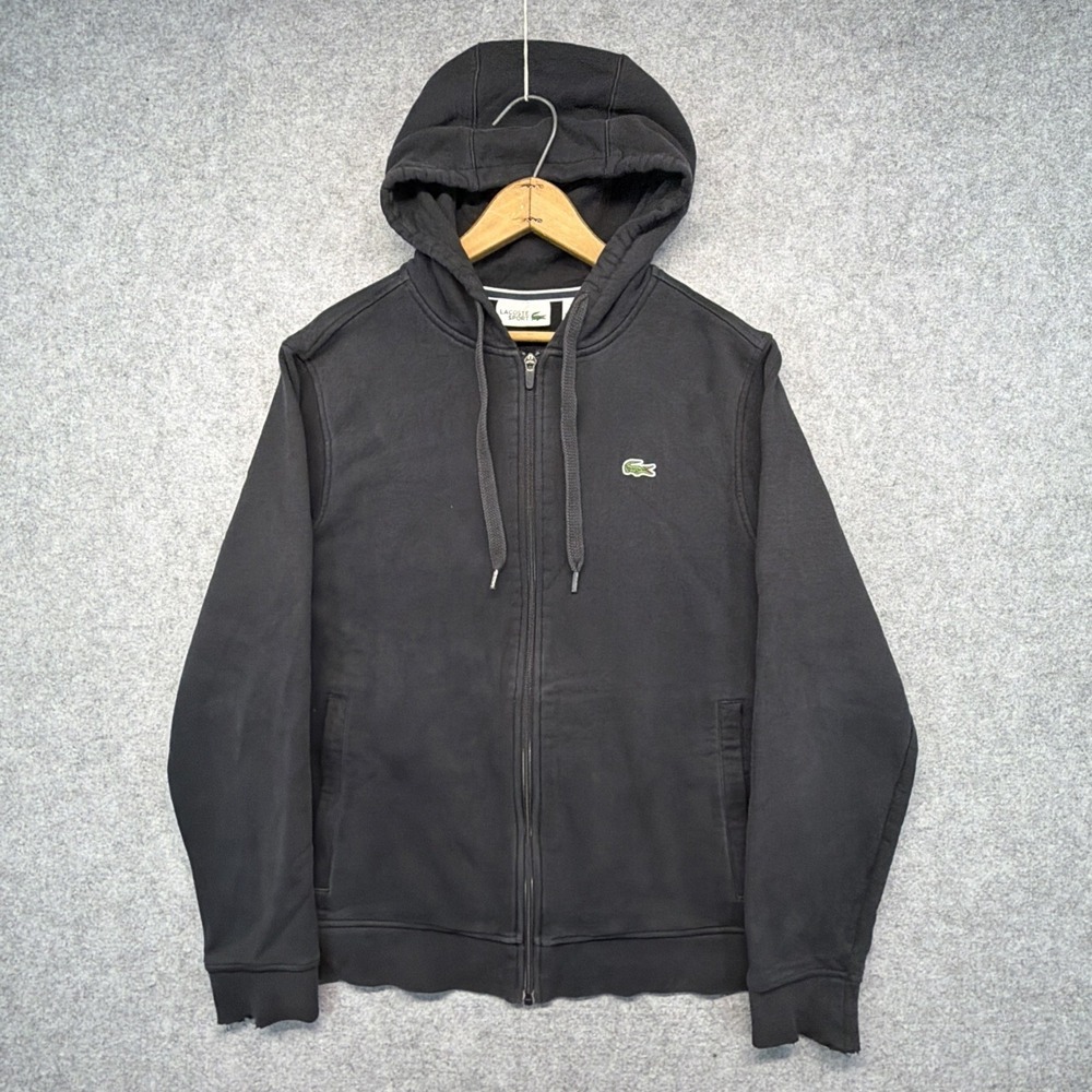 Lacoste Sport Men's Black Hoodie Full Zip Size Medium FR 4